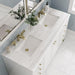 Chicago 60" Double Vanity Glossy White With Arctic Fall Solid Surface Top