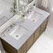 Chicago 60" Double Vanity Walnut Whisper With Carrara Marble Top