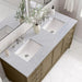 Chicago 60" Double Vanity Whitewashed Walnut With Carrara Marble Top
