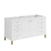 Chicago 60 Inch Double Vanity Glossy White Corner View