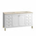 Chicago 60 Inch Double Vanity in Glossy White With Tajnar Eclos Top