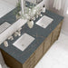 Chicago 60 Inch Double Vanity in Walnut Whisper With Parisien Bleu Silestone Top