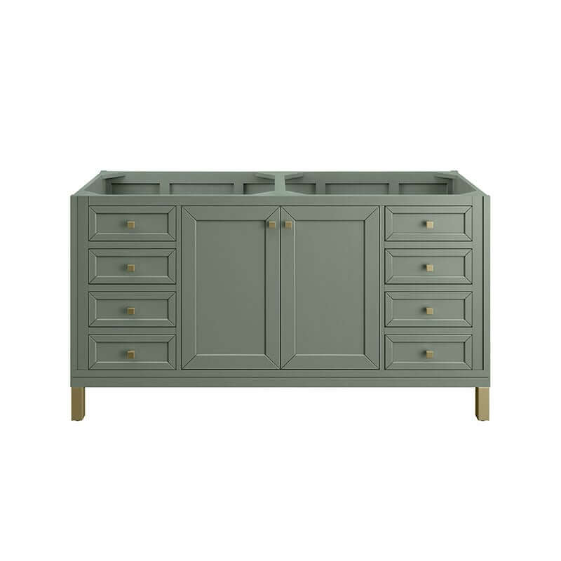Chicago 60 Inch Double Vanity Smokey Celadon Cabinet Only