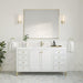 Chicago 60 Inch Single Vanity Glossy White Front View