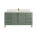 Chicago 60 Inch Single Vanity Smokey Celadon Single Hole Faucet White With Zeus Silestone Top Backsplash