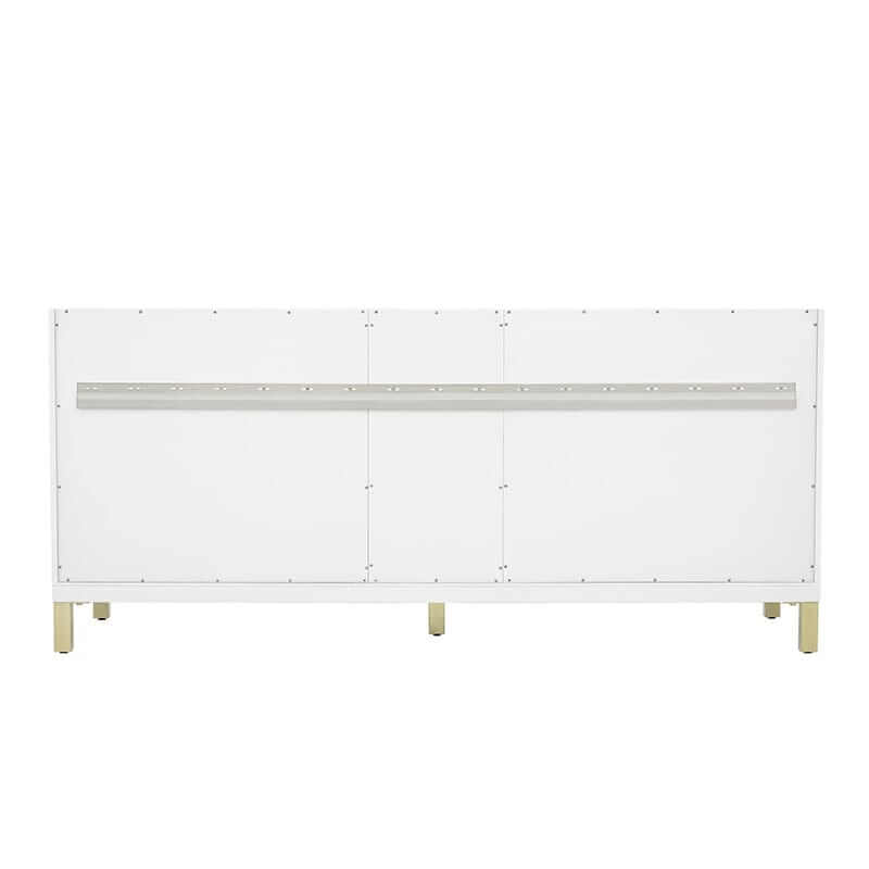 Chicago 72" Double Vanity Glossy White Back View