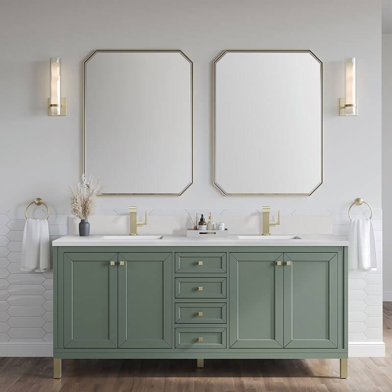 Chicago 72" Double Vanity Smokey Celadon Front View