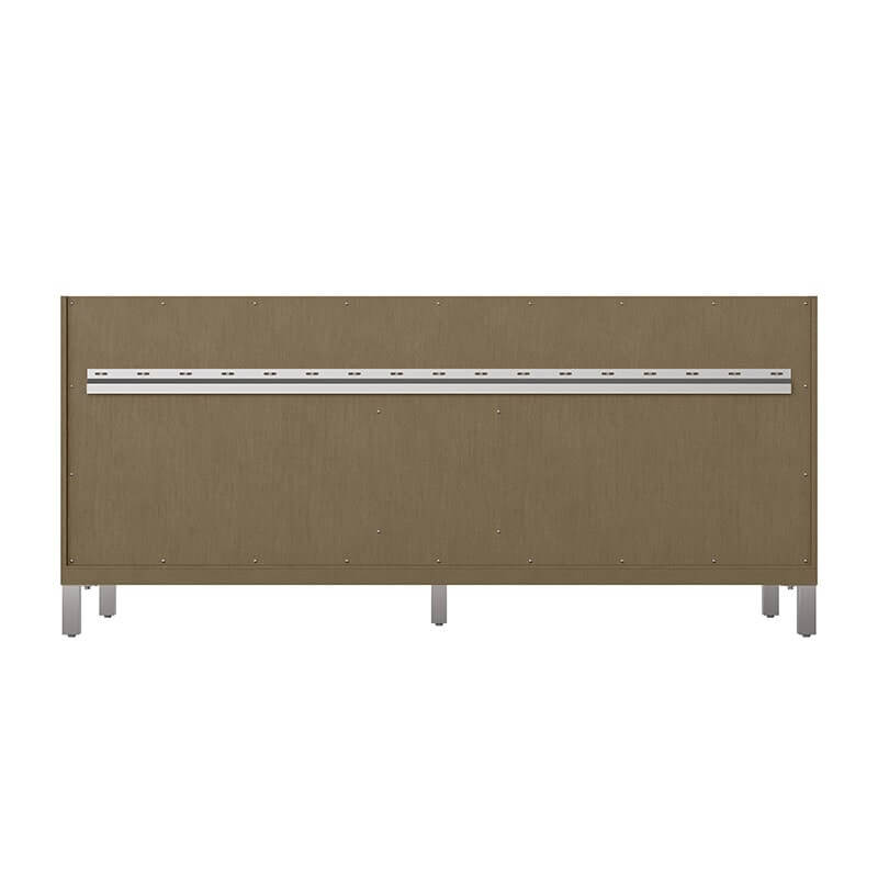 Chicago 72" Double Vanity Walnut Whisper Back View