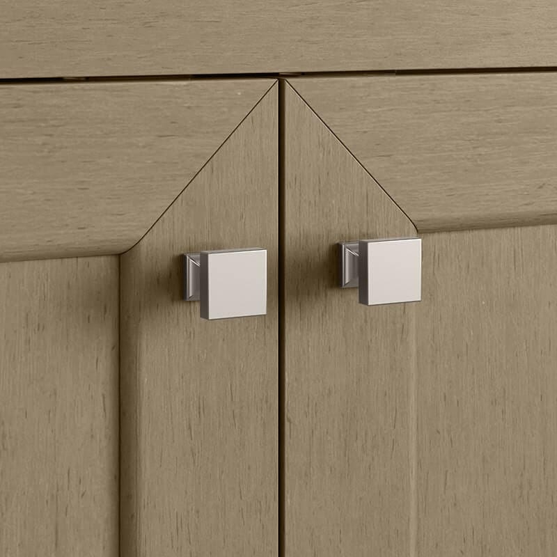 Chicago 72" Double Vanity Walnut Whisper Satin Nickel Hardware