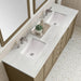Chicago 72" Double Vanity Whitewashed Walnut With Arctic Fall Solid Surface Top