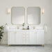 Chicago 72 Inch Double Vanity Glossy White Front View