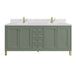 Chicago 72 Inch Double Vanity Smokey Celadon With Single Hole Faucet White Zeus Silestone Top Backsplash