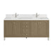 Chicago 72 Inch Double Walnut Whisper With Single Hole Faucet White Zeus Silestone Top Backsplash