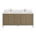Chicago 72 Inch Double Whitewashed Walnut With Single Hole Faucet White Zeus Silestone Top Backsplash