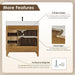 Clara 36 Single Bathroom Vanity with Top Weathered Brown Back View