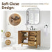 Clara 36 Single Bathroom Vanity with Top Weathered Brown Soft Close Design