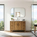 Clara 48 inch Single Bathroom Vanity with Top Weathered Brown Front View