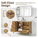 Clara 48 Single Bathroom Vanity with Top Weathered Brown Soft CLose Design