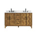 Clara 60 Double Bathroom Vanity with Top Weathered Brown Front View
