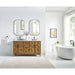 Clara 60 inch Double Bathroom Vanity with Top Weathered Brown Front View