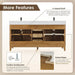 Clara 72 Double Bathroom Vanity with Top Weathered Brown Back View