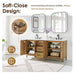 Clara 72 Double Bathroom Vanity with Top Weathered Brown Soft Close Design