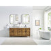 Clara 72 inch Double Bathroom Vanity with Top Weathered Brown Front View