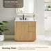 Clayton 36 Single Bathroom Vanity with Top Washed Light Brown Front View Detail