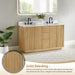Clayton 60 Double Bathroom Vanity with Top Washed Light Brown Corner View Detail