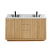 Clayton 60 Double Bathroom Vanity with Top Washed Light Brown Front View