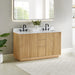 Clayton 60 inch Double Bathroom Vanity with Top Washed Light Brown Corner View