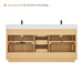 Clayton 72 Double Bathroom Vanity with Top Washed Light Brown Back View