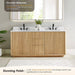 Clayton 72 inch Double Bathroom Vanity with Top Washed Light Brown Front View Detail