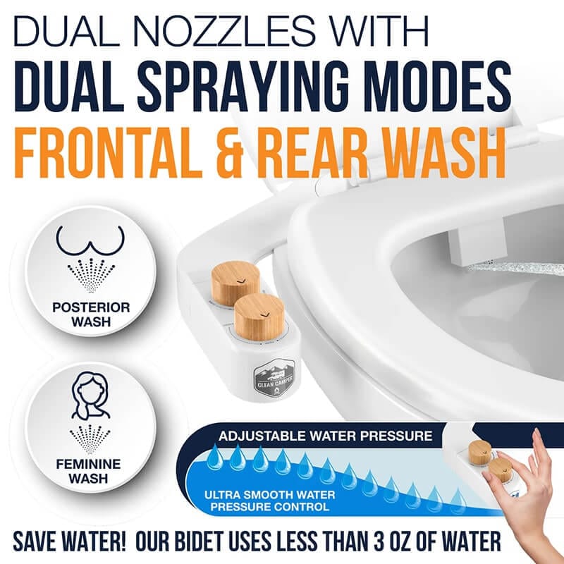 clean camper rv bidet dual nozzles