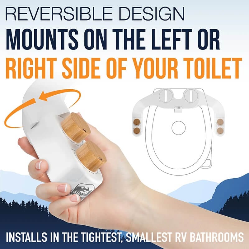 clean camper ultra premium rv bidet reversible design