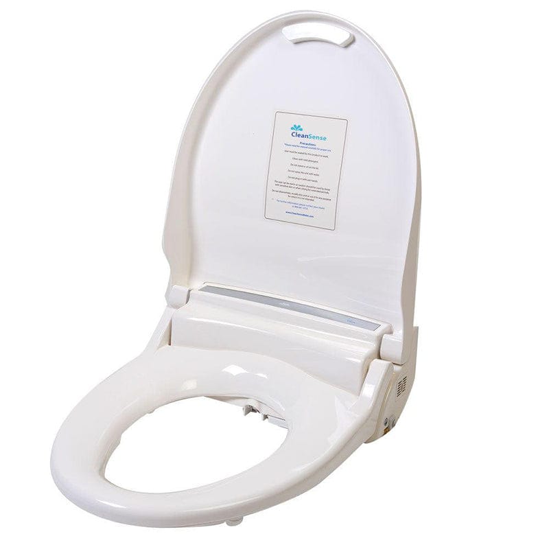 clean sense 1500 bidet toilet seat corner view open lid