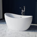 Cloe C5932 59" x 32" Freestanding Acrylic Soaker Tub
 Contemporary Chrome Faucet Corner View