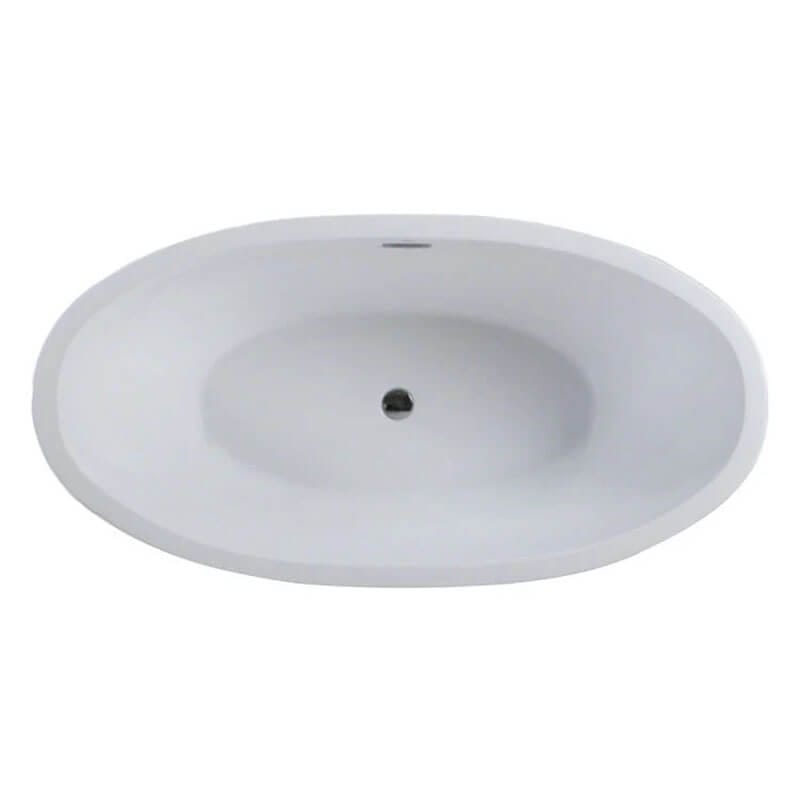 Cloe C5932 59" x 32" Freestanding Acrylic Soaker Tub Sleek Curved Body Top View