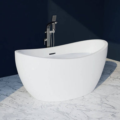 Cloe C5932 59 x 32 inch Freestanding Acrylic Soaker Tub Handheld Shower Attachment Corner View
