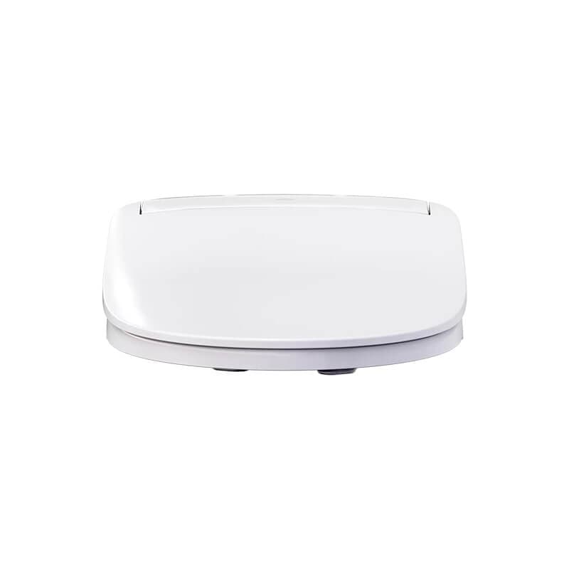 Closed White TOTO Washlet KS6 Bidet Seat With a Lid Resting on Top