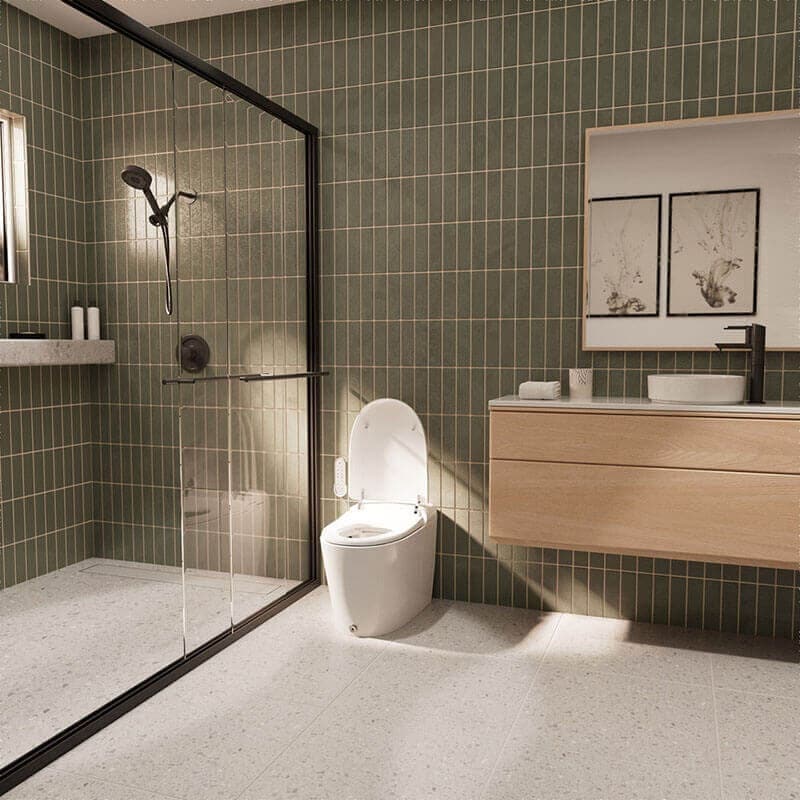 Coit Integrated SMART Bidet Toilet Corner View Bathroom Set Up