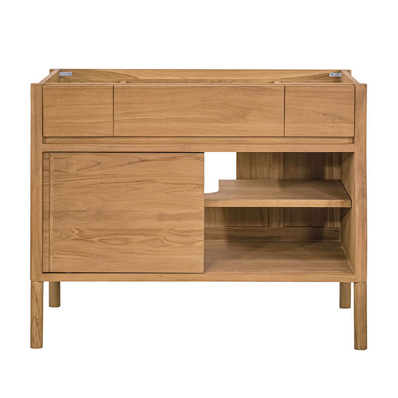 Colbie 42 inch Single Sink Teak Bathroom Vanity Natural Teak Cabinet Only Front View