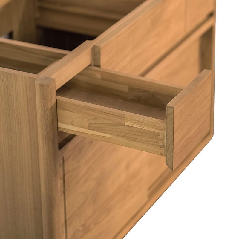 Colbie 42 inch Single Sink Teak Bathroom Vanity with Dual Mount Option Natural Teak Cabinet Only Drawer