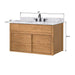 Colbie 42 inch Single Sink Teak Bathroom Vanity with Dual Mount Option Natural Teak in Carrara White Marble Floating Dimension