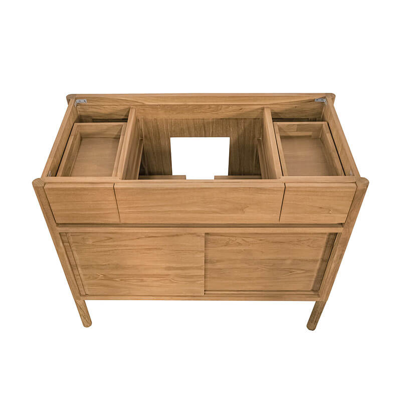 Colbie 42 Single Sink Teak Bathroom Vanity Natural Teak Cabinet Only Top View