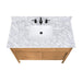 Colbie 42 Single Sink Teak Bathroom Vanity Natural Teak in Carrara White Marble