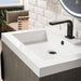 Columbia 24 Inch Single Vanity Matte Black Ash Gray With White Zeus Silestone Top