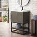 Columbia 24" Single Vanity Matte Black Ash Gray Corner View
