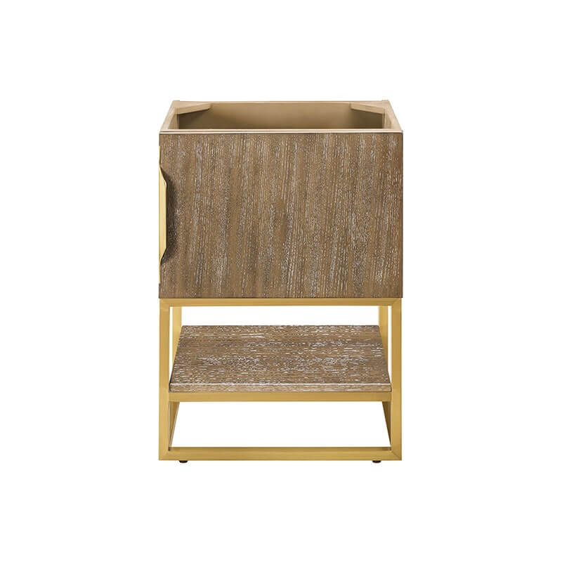 Columbia 24 Inch Single Vanity Radiant Gold Latte Oak White Zeus Silestone Top