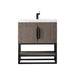 Columbia 31.5 Inch Single Vanity in Ash Gray Matte Black With White Zeus Silestone Top